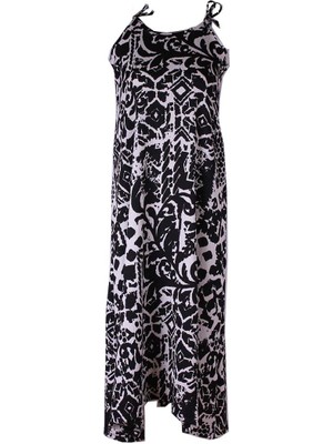 Trender 26YI40000008 Desenli Siyah Kadın Elbise 5693