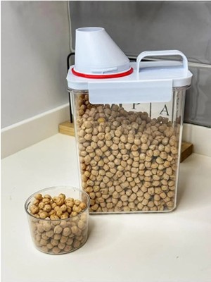 Krd 2 Adet Krd Home Erzak Kabı Mika Dikdörtgen Bardak Kapaklı Ölçülü 1800 ml