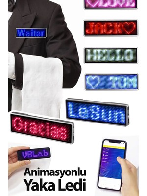 Pazarcan Matrix Kayan LED Yaka Rozeti Kontrollü Dijital Etiket 9×3cm