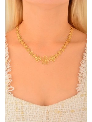 Cebeci 22 Ayar Çiçek Altın Kolye