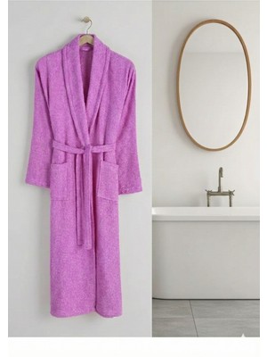 H&F Trendline %100 Pamuk Renkli Büyük Beden Şalyaka Cepli Bornoz