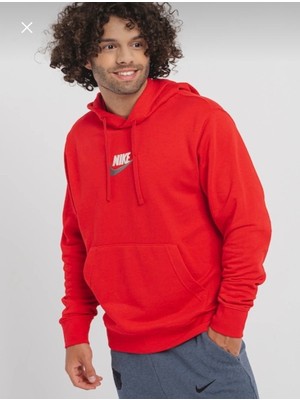 Nike Club+ Ft Pullover Hoodie Kırmızı Erkek Sweatshirt FB7788-657