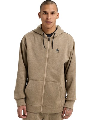 Burton Oak Full-Zip Hoodie Erkek Bej Sweatshirt