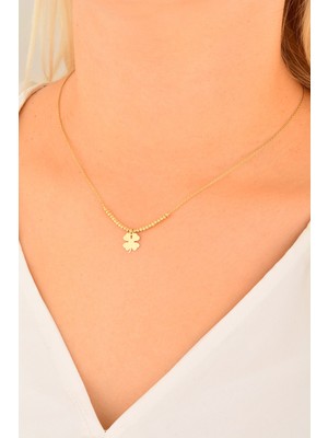 Cebeci 14 Ayar Dorikalı Yonca Altın Kolye