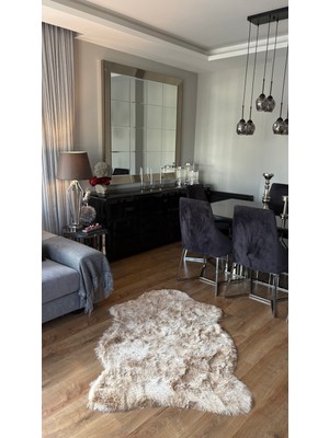 Doğuş Peluş Halı Batik Tavşan Bej Yumuşak Dokulu Peluş Halı Tek Kafa Post