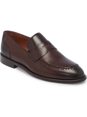 Tergan Kahverengi Hakiki Deri Erkek Klasik Ayakkabı - E25S1AY57530-B90