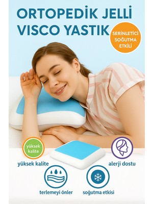 Viscomina "ortopedik Jel Katmanlı Tombul Visco Yastık | Serinletici Soğutma Etkili - 60X40X11 Cm"