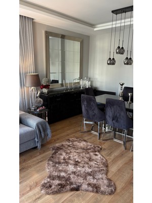 Doğuş Peluş Halı Batik Tavşan Kahverengi Yumuşak Dokulu Peluş Halı Tek Kafa Post
