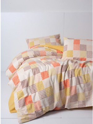 SHC4200 Flanel Nevresim Takımı Çift Kişilik Palm Hardal