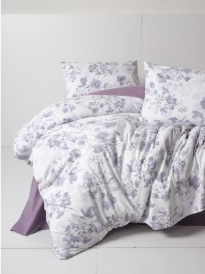 Pazarcan Flanel Nevresim Takımı Çift Kişilik Sadie Mor