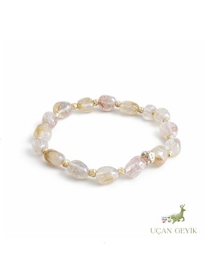 Uçan Geyik Sitrin Doğal Taş Bileklik - Bolluk ve Enerji Sağlayan Sarmal Tasarım