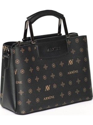 Armine Bayan Çanta 223 Siyah Baskılı