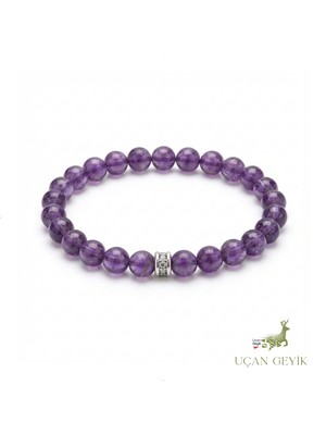 Doğal Ametist Taş Bileklik 7mm – Şifa ve Enerji Taşı, Elastik Takı