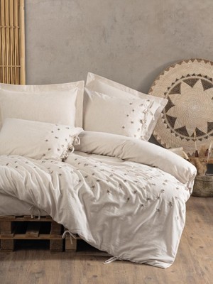 Pazarcan Cotton Keten Çift Kişilik Nevresim Takımı Arie