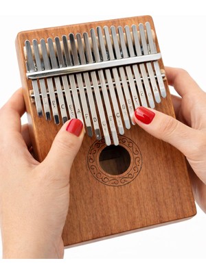Kalimba Profesyonel 17 Tuş | Hakiki Ağaç – Paslanmaz Tuş – Full Set (Çanta, Kılıf, Metot)