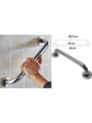 Almital Mobilya Aksesuarlari 40 cm. Paslanmaz Tutunma Barı, Tutamağı  Wc Banyo, Küvet için 40 santimetre