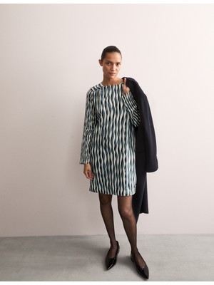 Marks & Spencer Jaeger Yuvarlak Yaka Mini Shift Elbise