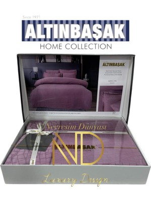 Pazarcan Jakarlı Saten Çift Kişilik Nevresim Takımı Adelya Puce