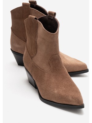 Luvi Elıa Toprak Süet Hakiki Deri Kadın Western Bot