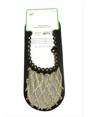 SHC4200 Çizgili Dantel Babet Çorap