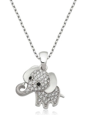 Erseyy 925 Ayar Gümüş Fil Gümüş Kolye