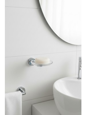 Paslanmaz Krom Duvar Tipi Sabunluk Banyo-Lavabo (Dübel-Vida)