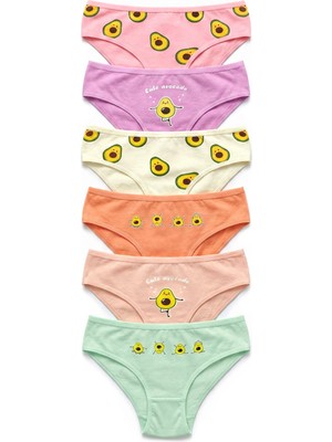 Öts Kız Çocuk Külot 6'lı Baskılı (%96 Pamuk - %4 Elastan)