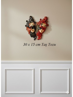 Merya Taş Tozu Venedik Maske Duvar Süsü( 2'li)