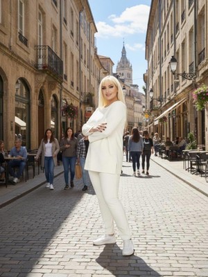 ViolettaXL Kadın Büyük Beden Gold Kabartmalı Likralı Iki Iplik Takım