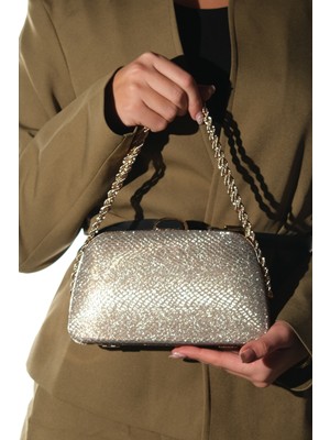 Luvi Garcıa Altın Desenli Kadın Abiye Çanta