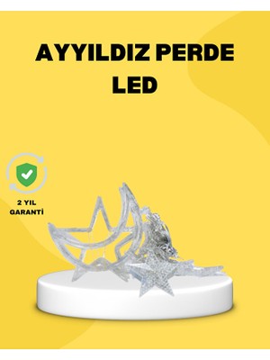 Genel Tedarik 126 LED Yıldız Ay Figürlü Perde Işık Romantik Ambiyans - EMTHBA9844-6524