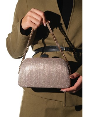 Luvi Garcıa Altın Çizgili Kadın Abiye Çanta