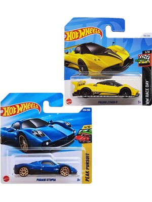 2 Araç Set - Hot Wheels Pagani Zonda R - Sarı & Hot Wheels Pagani Utopia - Mavi (1/64)