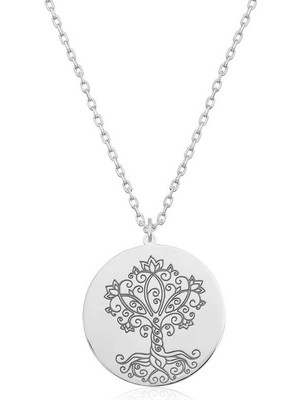 Erseyy 925 Ayar Gümüş Hayat Ağacı Kadın Gümüş Kolye