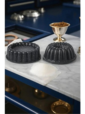 Royal Gross 2’li Granit Döküm Kek & Tart Kalıbı 26 cm – Siyah