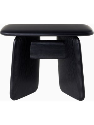 Zanat El Işçiliği Masif Ahşap Tabure Siyah Özel Üretim