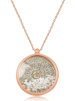 Erseyy Gümüş Rose Esmaül Hüsna Bayan Kolye