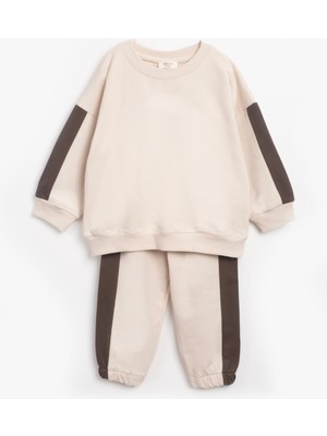 Vauva  Kız Erkek Basic Şerit Detaylı Sweatshırt Takım Çocuk Takımı