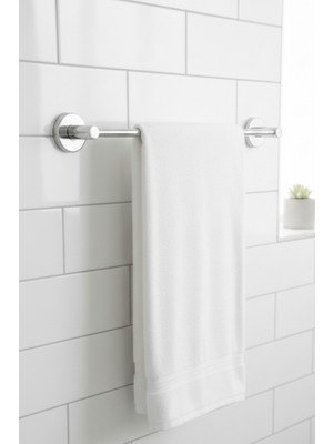 Paslanmaz Banyo 40 cm Krom Çubuk Uzun Havluluk (Duvar Askısı)