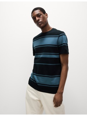 Marks & Spencer %100 Pamuklu Çizgili T-Shirt