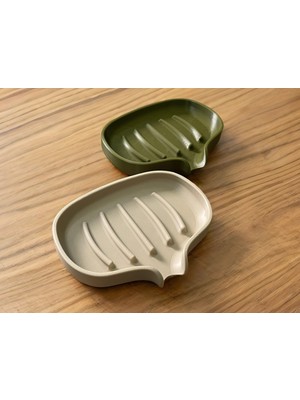 Printech3d Yaprak Tasarımlı Drenajlı Sabunluk / Sabun Tabağı (Bej) – Tekli