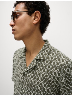 Marks & Spencer Pamuk Karışımlı Işlemeli Gömlek