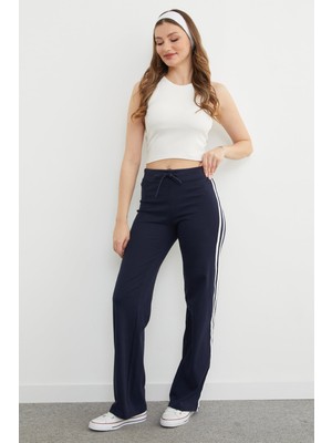 FullaModa Yanları Şeritli Beli Bağlamalı Eşofman Altı