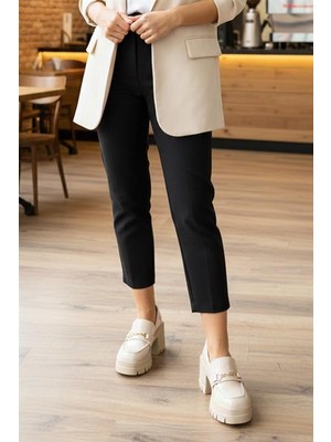 Les Passent Kadın Guzi Bej Rugan Ince Tokalı 8 cm Topuklu Platformlu Ayakkabı