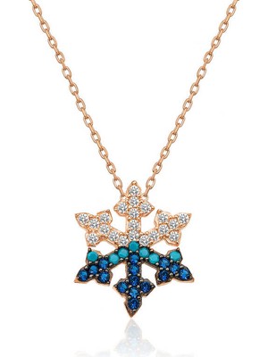 Erseyy 925 Ayar Gümüş Rose Kar Tanesi Kadın Gümüş Kolye