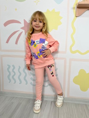 Yiğit Butik Karakter Desenli Taytlı Kız Çocuk Takım