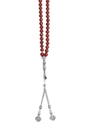 Bütüncül Şifa Kızıl Akik Doğal Taş 99'lu Tesbih