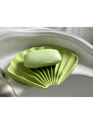 Printech3d Deniz Kabuğu Tasarımlı Drenajlı Sabunluk / Sabun Tabağı (Yeşil) – Tekli
