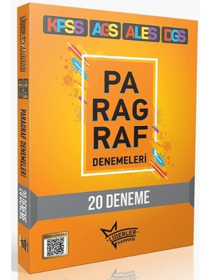 Liderler Karması Yayınları 2026 Kpss Ags Ales Dgs Paragraf 20 Deneme