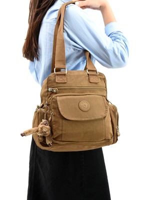 Duomino Taba Krinkıl Suya Dayanıklı Klinkır Çok Cepli Çapraz Çanta / Omuz Çantası / Postacı Çanta